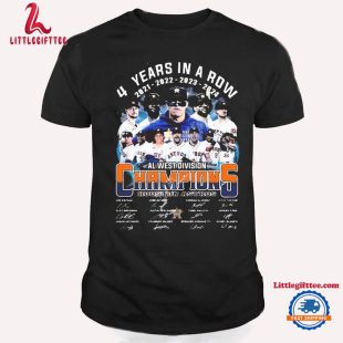 4 Years In A Row 2021 2022 2023 2024 AL West Division Champions Houston Astros Signatures Unisex T Shirt