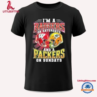 I m A Wisconsin Badgers On Saturdays And A Green Bay Packers On Sundays Unisex T Shirt cood86.jpg