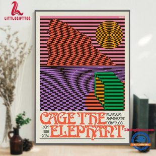 Cage The Elephant September 18 2024 Live At Red Rocks Amphitheatre, Denver, CO Tour Wall Decor Poster Canvas