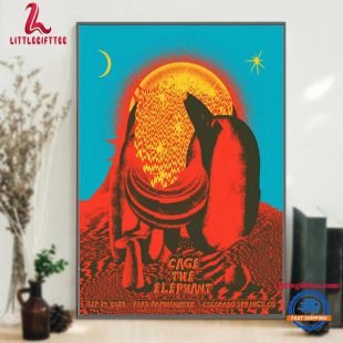 Cage The Elephant September 19 2024 Live At Ford Amphitheater, Colorado Springs CO Art Poster Canvas