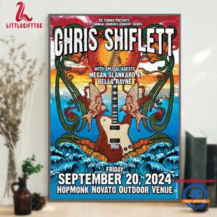 Chris Shiflett of Foo Fighters September 20 2024 Live At HopMonk Novato Outdoor Venue, Novato, CA Concert Wall Art Poster Canvas