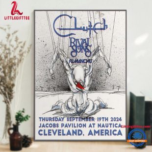 Clutch Rival Songs Fu Manchu September 19 2024 At Cleveland US Tour Art Wall Art Poster Canvas