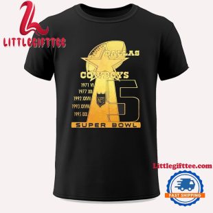 Dallas Cowboys NFL Super Bowl Champions For 5 Times Unisex T Shirt