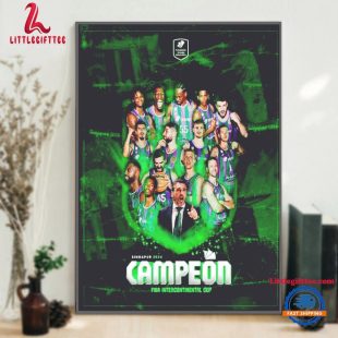 FIBA Intercontinental Cup Singapur 2024 Campeon Is Unicaja Malaga Poster Canvas