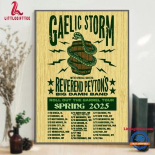 Gaelic Storm Roll Out The Barrel Tour Spring 2025 Wall Art Poster Canvas