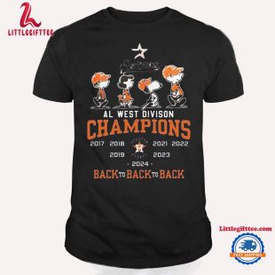 Houston Astros AL West Division Champions Back To Back To Back Peanuts Characters Unisex T Shirt