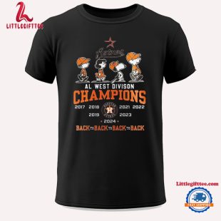 Houston Astros Snoopy 2024 Astros Al West Division Champions Baseball Back To Back Unisex T Shirt