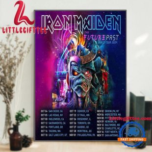 Iron Maiden The Future Past World Tour 2024 North American New Schedule Wall Decor Poster Canvas