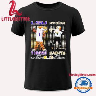 LSU Tigers On Saturdays Mike New Orleans Saints Sir Saint And Gumbo On Sundays Unisex T Shirt