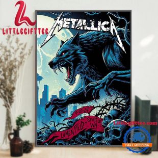 Metallica 2024 M72 North American Tour Final US No Repeat Weekend The Wolf Wall Art Poster Canvas