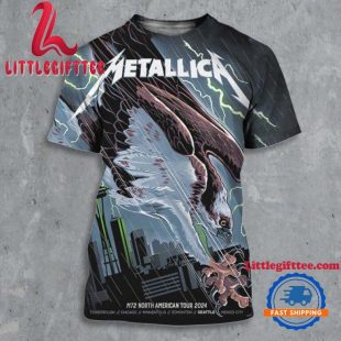 Metallica 2024 M72 Seattle Washington North American Tour Final 3D Shirt