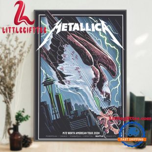 Metallica 2024 M72 Seattle Washington North American Tour Final Wall Art Poster Canvas