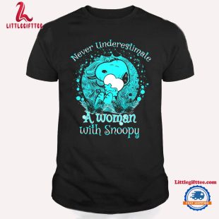 Never Underestimate A Women With Snoopy Halloween T Shirt