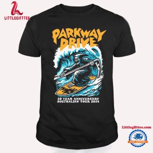 Parkway Drive 20 Year Anniversary Tour 2024 Surfing Reaper Vintage T Shirt