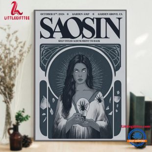 Saosin October 11 2024 Live At Garden Amp, Garden Grove CA Wall Decor Poster Canvas