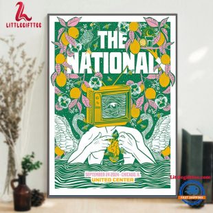 The National September 24 2024 United Center, Chicago IL Poster Band Tour Wall Decor Poster Canvas