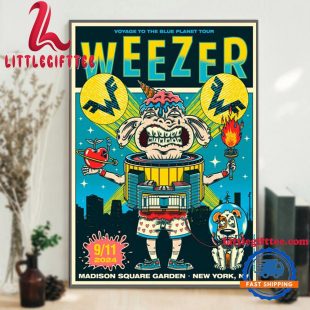 Weezer Sept 11 2024 In Madison Square Garden New York NY Wall Decor Poster Canvas