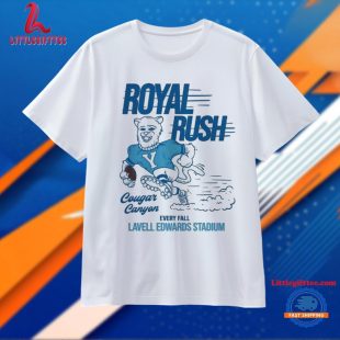 Cougar Canyon Football Royal Rush Every Fall Lavell Edwards Stadium Mascot Unisex T Shirt