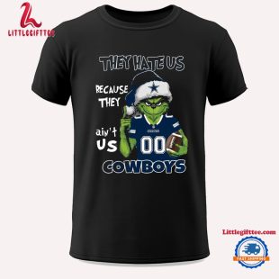 Custom Number They Hate Us Dallas Cowboys Grinch Football Christmas T Shirt