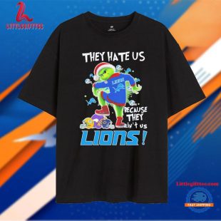 Detroit Lions X Santa Grinch They Hate Us Because They Ain’t Us Lions Christmas T Shirt