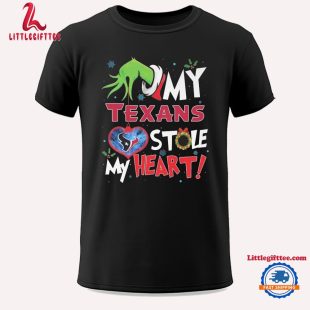 Grinch Hand My Houston Texans Stole My Heart Football 2024 Unisex T Shirt