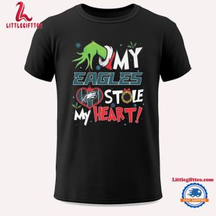 Grinch Hand My Philadelphia Eagles Stole My Heart Football 2024 Unisex T Shirt