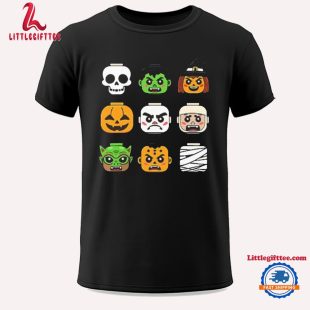 Halloween Building Brick Head Pumpkin Ghost Zombie Boys Unisex T Shirt