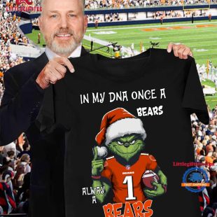 In My DNA Once Always A Chicago Bears Grinch Football Christmas New T Shirt