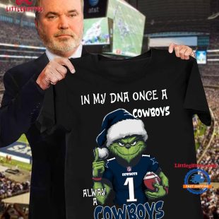 In My DNA Once Always A Dallas Cowboys Grinch Football Christmas New T Shirt