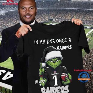 In My DNA Once Always A Las Vegas Raiders Grinch Football Christmas New T Shirt