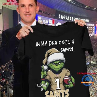 In My DNA Once Always A New Orlean Saints Grinch Football Christmas New T Shirt