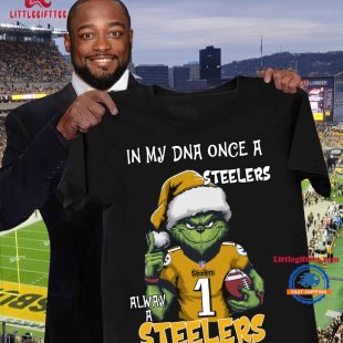 In My DNA Once Always A Pittsburgh Steelers Grinch Football Christmas New T Shirt