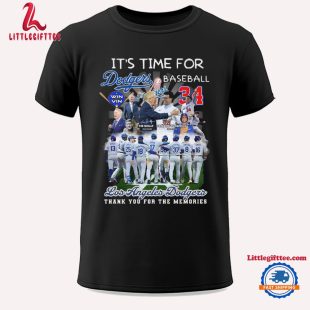 It's Time For Los Angeles Dodgers Baseball Thank You For The Memories T Shirt