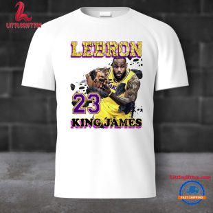 KING Lebron James 23 Number Basketball Vintage Bootleg Style T Shirt