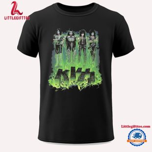 KISS Conjuring Bats Green Glow in the Dark Unisex T Shirt