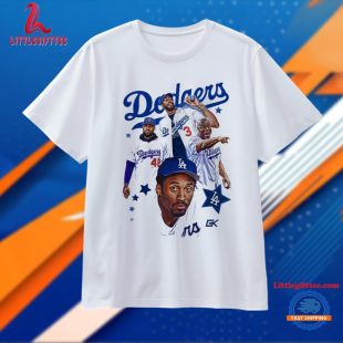 Kobe Bryant Lebron James And Anthony Davis Los Angeles Lakers X Los Angeles Dodgers Unisex T Shirt