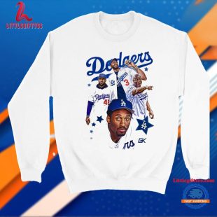 Kobe Bryant Lebron James And Anthony Davis Los Angeles Lakers X Los Angeles Dodgers Unisex T Shirt