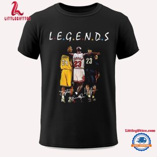 Legend Kobe Bryant vs Michael Jordan vs Lebron James Graphics Signature Design T Shirt