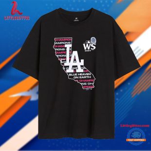 Los Angeles Dodgers 2024 World Series Champions Map T Shirt