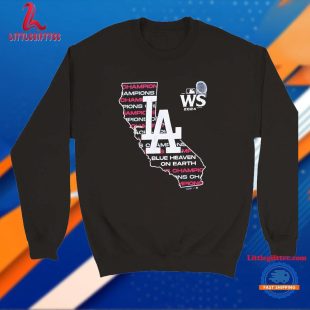 Los Angeles Dodgers 2024 World Series Champions Map T Shirt