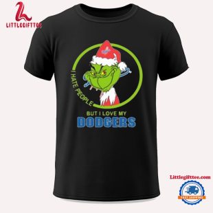 Los Angeles Dodgers MLB Christmas Grinch I Hate People But I Love My Favorite 2024 Unisex T Shirt