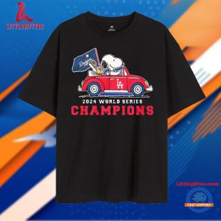 Los Angeles Dodgers Snoopy And Woodstock Drive Car 2024 World Series Champions Unisex T Shirt