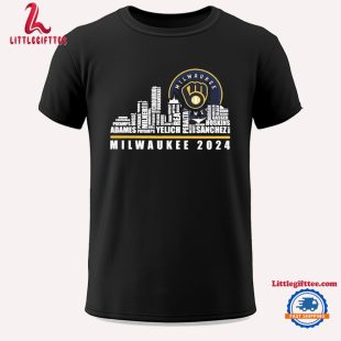 Milwaukee Brewers 2024 Skyline Players Name Baseball Unisex T Shirt