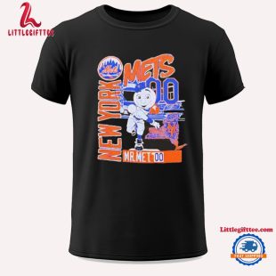 New York Baseball Mr Met Throw Back Unisex T Shirt