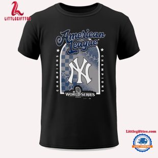 New York Yankees Black 2024 American League Champions Tri-Blend Unisex T Shirt