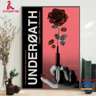 Underoath October 1 2024 Live At The Fillmore Detroit, Detroit, MI Concert Tour Poster Canvas