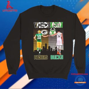 Wisconsin City Packers Jordan Love And Bucks Antetokounmpo Signatures T Shirt