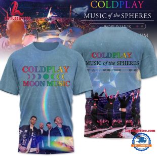 Coldplay Moon Music World Tour North America 2025 Graphics Signature T Shirt