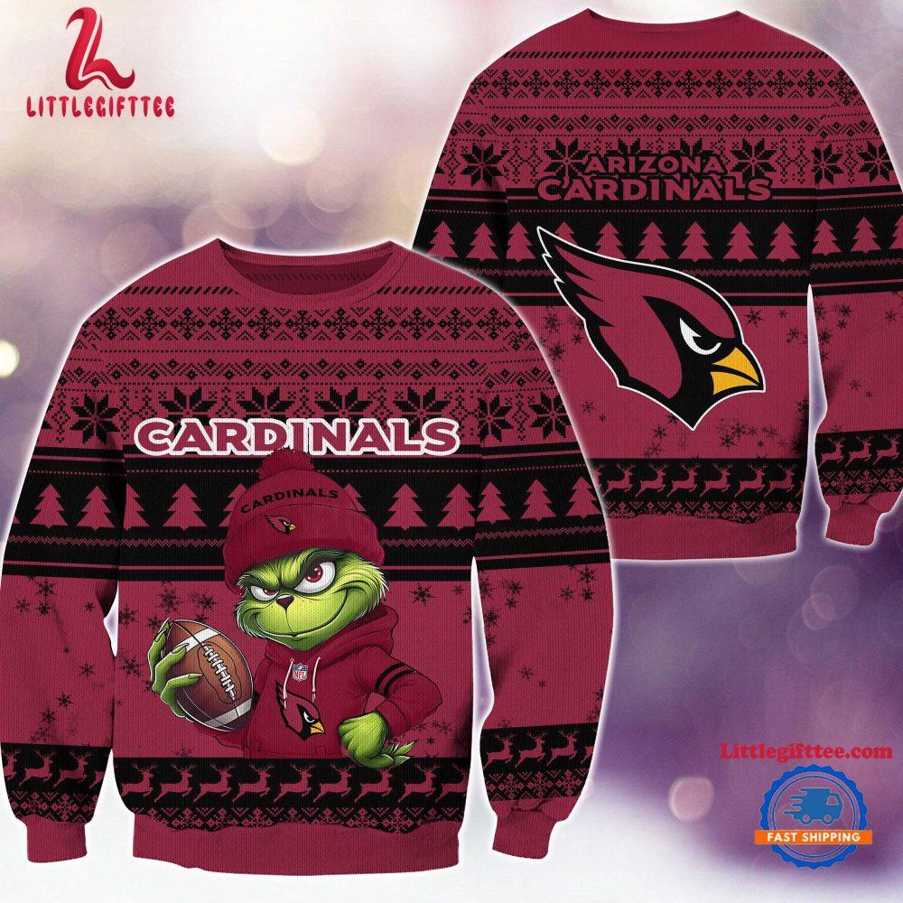 Arizona Cardinals 2024 NFL Christmas Grinch Football Limited Edition Ugly Christmas Sweater