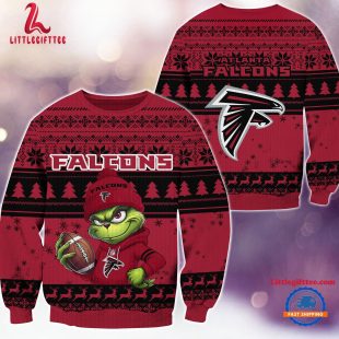 Atlanta Falcons 2024 NFL Christmas Grinch Football Limited Edition Ugly Christmas Sweater